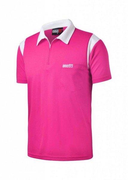 one80 Polo-Dartshirt pink weiß