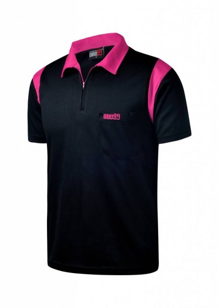 one80 Polo-Dartshirt schwarz-pink